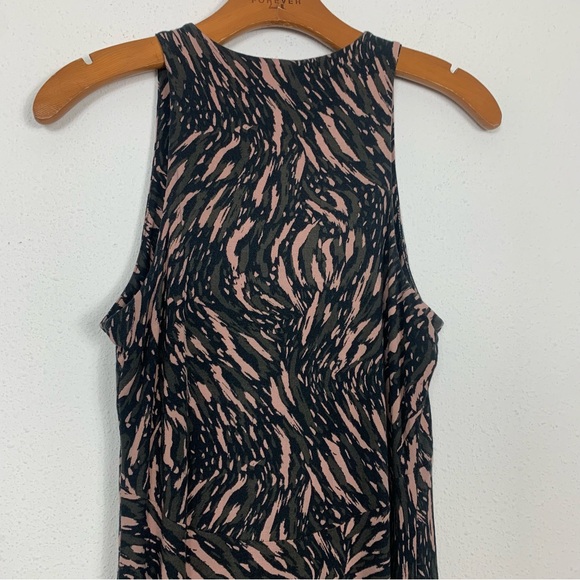 Athleta Santorini Thera Dress Abstract Black Mini Sleeveless Flowy Sz Small - Picture 8 of 10